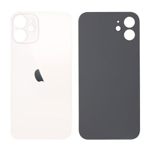 iPhone 12 mini zadné sklo, biele, väčší otvor kamery