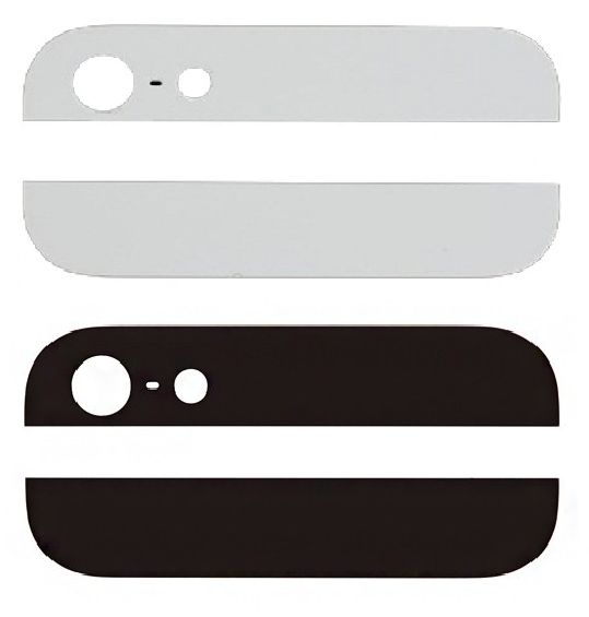 Iphone 5 vrchné a spodné sklo, ČIERNE / BIELE