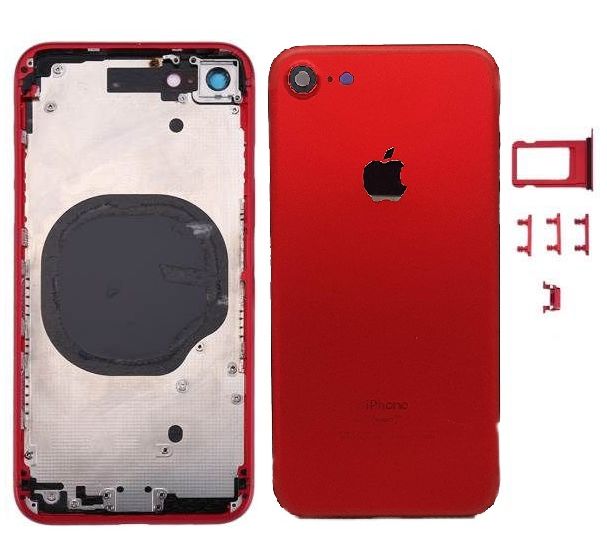 Iphone 8 zadný kryt, červený s osadenými plieškami a mriežkami