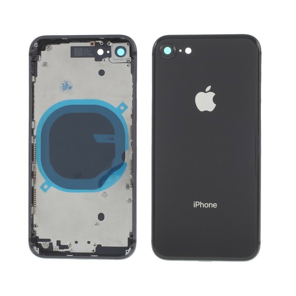 Iphone 8 zadný kryt, čierny s osadenými plieškami a mriežkami