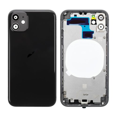 iPhone 11 zadný kryt, čierny s osadenými tlačidlami a mriežkami
