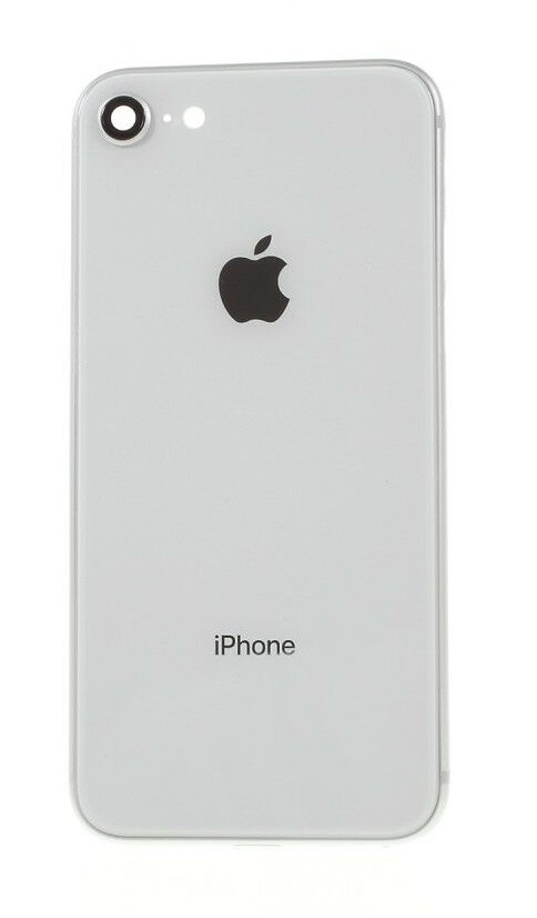 Iphone 8 zadný kryt, biely s osadenými plieškami a mriežkami a flexami