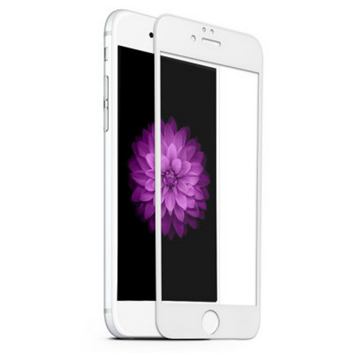 3D Ochranné tvrdené sklo pre iPhone 6/6S Biele