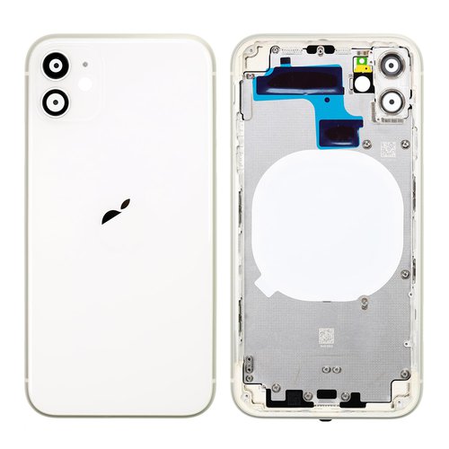 iPhone 11 zadný kryt, biely s osadenými tlačidlami a mriežkami